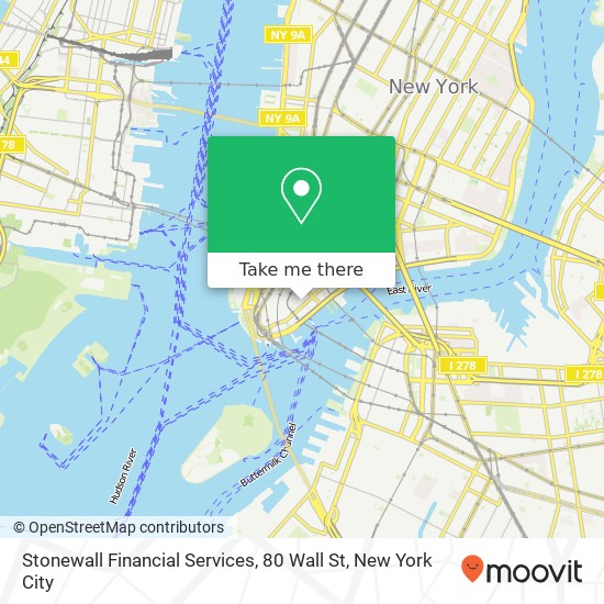 Mapa de Stonewall Financial Services, 80 Wall St