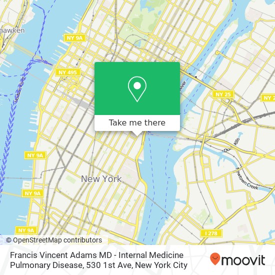 Francis Vincent Adams MD - Internal Medicine Pulmonary Disease, 530 1st Ave map