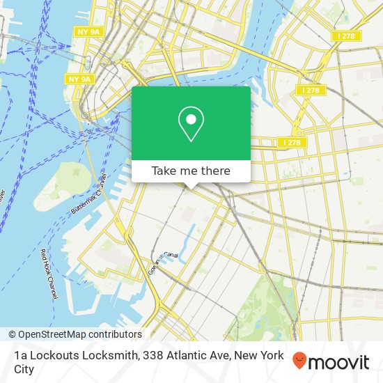 1a Lockouts Locksmith, 338 Atlantic Ave map