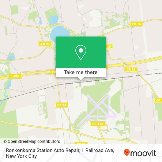 Mapa de Ronkonkoma Station Auto Repair, 1 Railroad Ave