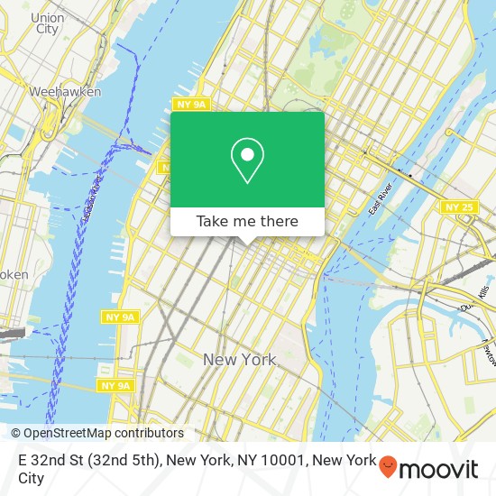 Mapa de E 32nd St (32nd 5th), New York, NY 10001