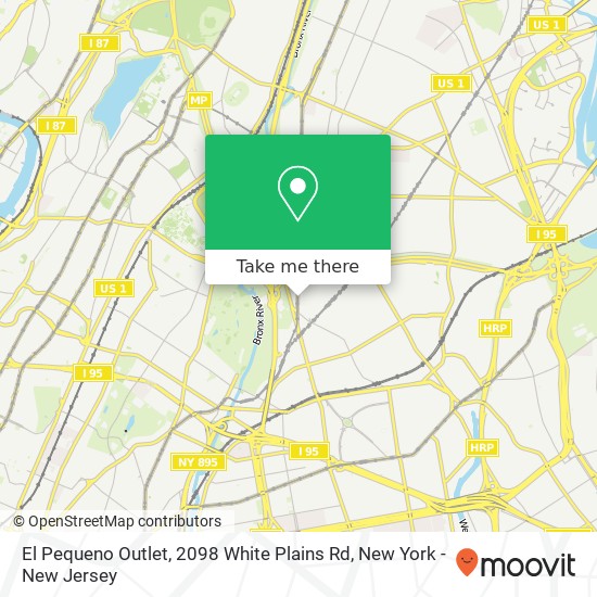 El Pequeno Outlet, 2098 White Plains Rd map