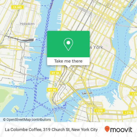 Mapa de La Colombe Coffee, 319 Church St