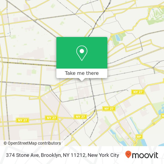 Mapa de 374 Stone Ave, Brooklyn, NY 11212
