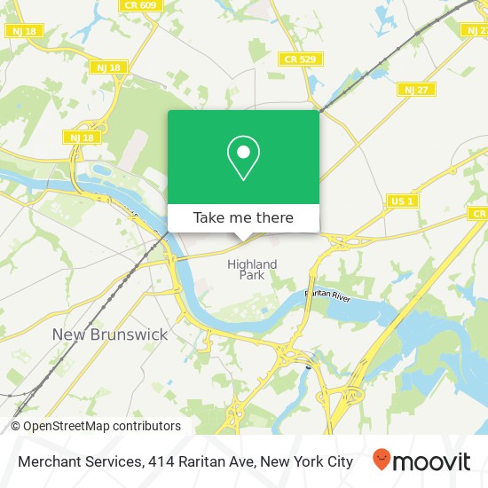 Mapa de Merchant Services, 414 Raritan Ave