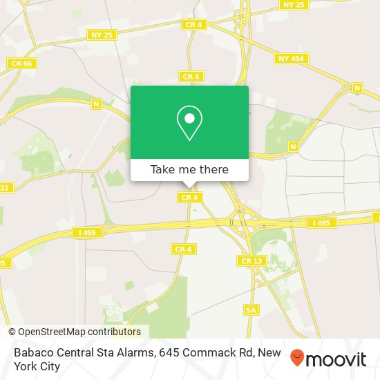 Mapa de Babaco Central Sta Alarms, 645 Commack Rd