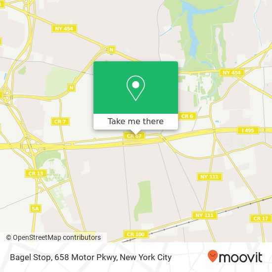 Mapa de Bagel Stop, 658 Motor Pkwy