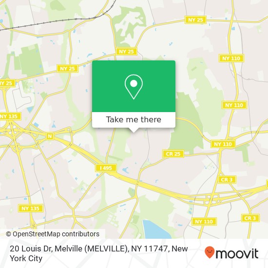 Mapa de 20 Louis Dr, Melville (MELVILLE), NY 11747