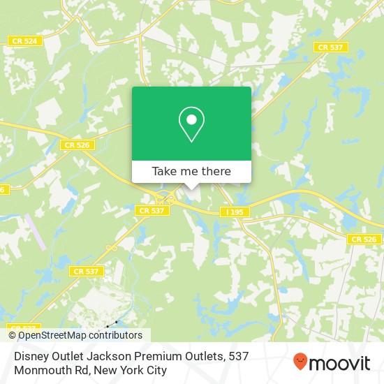 Disney Outlet Jackson Premium Outlets, 537 Monmouth Rd map
