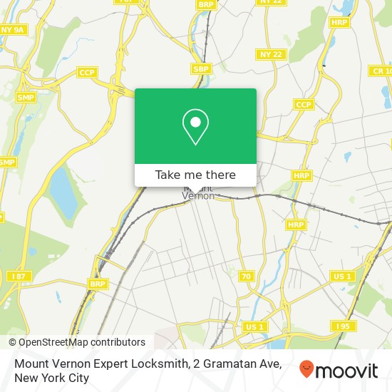 Mapa de Mount Vernon Expert Locksmith, 2 Gramatan Ave