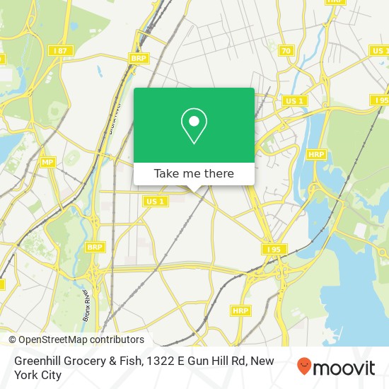 Mapa de Greenhill Grocery & Fish, 1322 E Gun Hill Rd