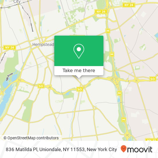 836 Matilda Pl, Uniondale, NY 11553 map