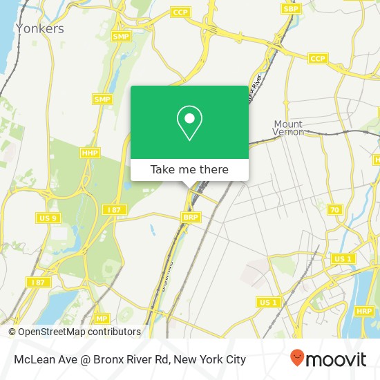 Mapa de McLean Ave @ Bronx River Rd