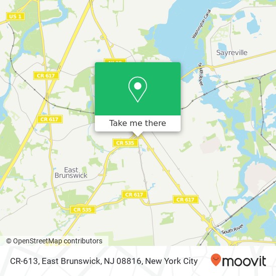 Mapa de CR-613, East Brunswick, NJ 08816