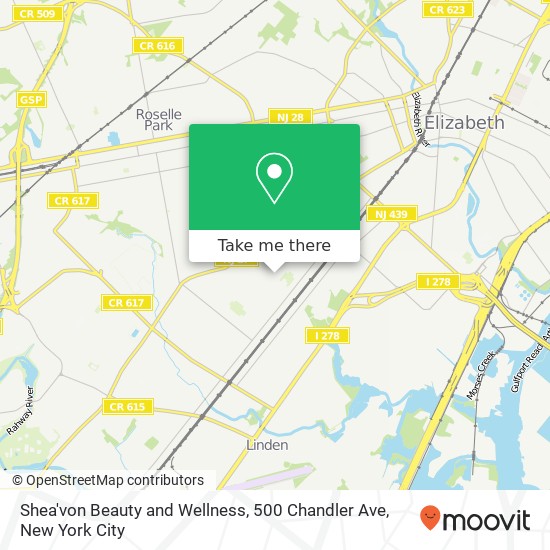 Mapa de Shea'von Beauty and Wellness, 500 Chandler Ave