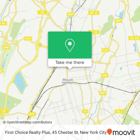 Mapa de First Choice Realty Plus, 45 Chester St