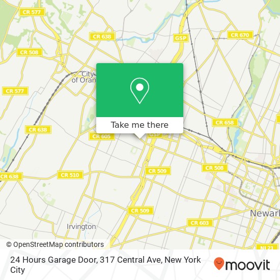 24 Hours Garage Door, 317 Central Ave map