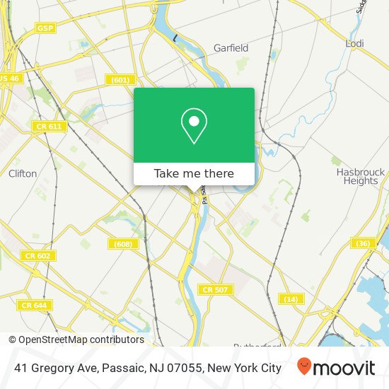 Mapa de 41 Gregory Ave, Passaic, NJ 07055