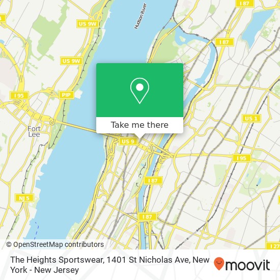 Mapa de The Heights Sportswear, 1401 St Nicholas Ave