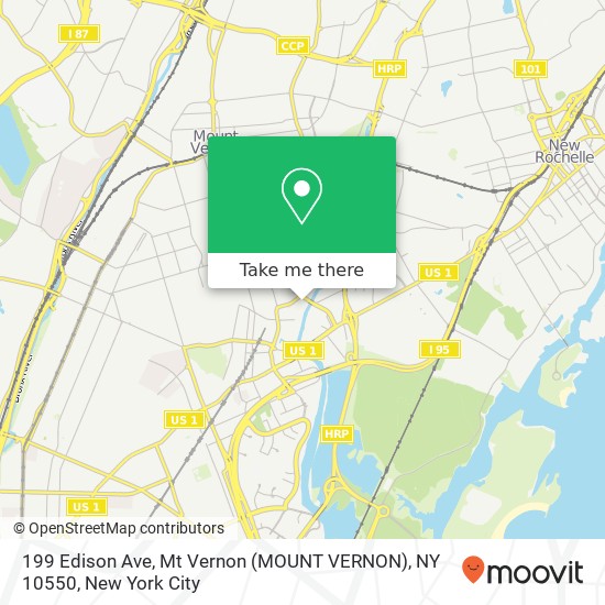 Mapa de 199 Edison Ave, Mt Vernon (MOUNT VERNON), NY 10550