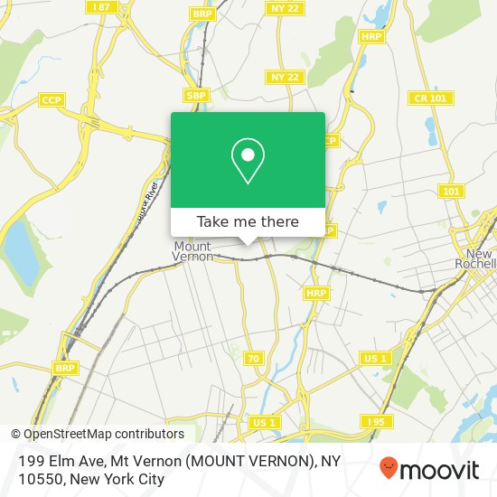 199 Elm Ave, Mt Vernon (MOUNT VERNON), NY 10550 map