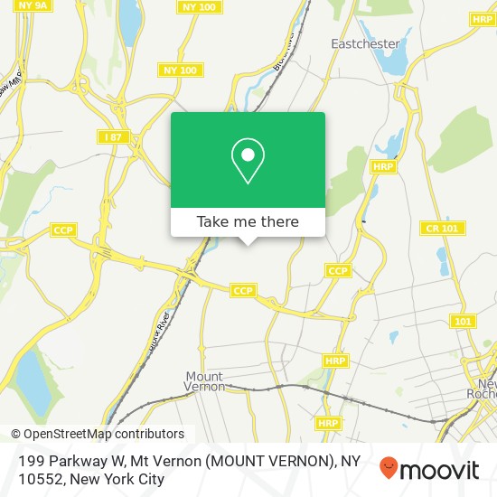 Mapa de 199 Parkway W, Mt Vernon (MOUNT VERNON), NY 10552