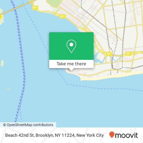 Mapa de Beach 42nd St, Brooklyn, NY 11224