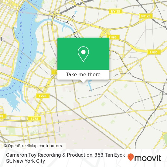 Mapa de Cameron Toy Recording & Production, 353 Ten Eyck St