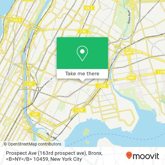 Prospect Ave (163rd prospect ave), Bronx, <B>NY< / B> 10459 map
