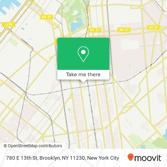 Mapa de 780 E 13th St, Brooklyn, NY 11230