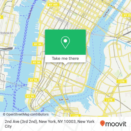 Mapa de 2nd Ave (3rd 2nd), New York, NY 10003