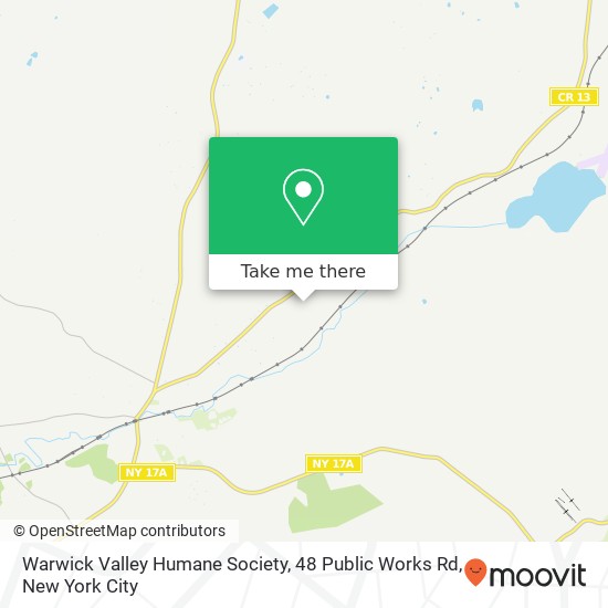 Warwick Valley Humane Society, 48 Public Works Rd map