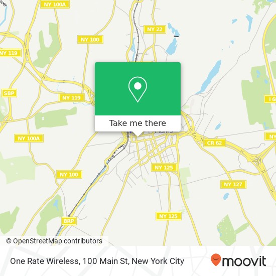 Mapa de One Rate Wireless, 100 Main St