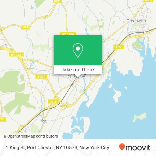 Mapa de 1 King St, Port Chester, NY 10573