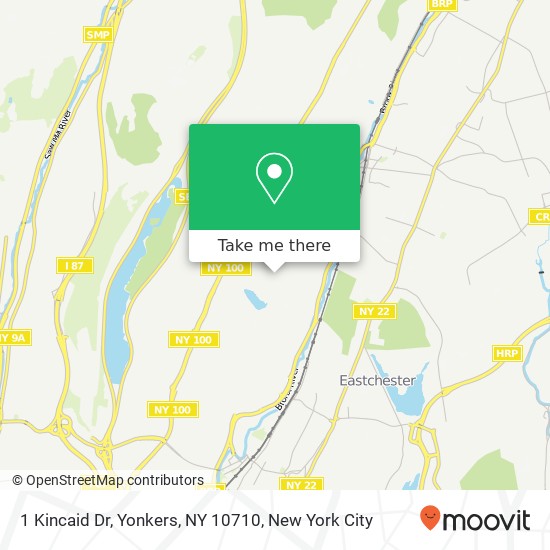 Mapa de 1 Kincaid Dr, Yonkers, NY 10710