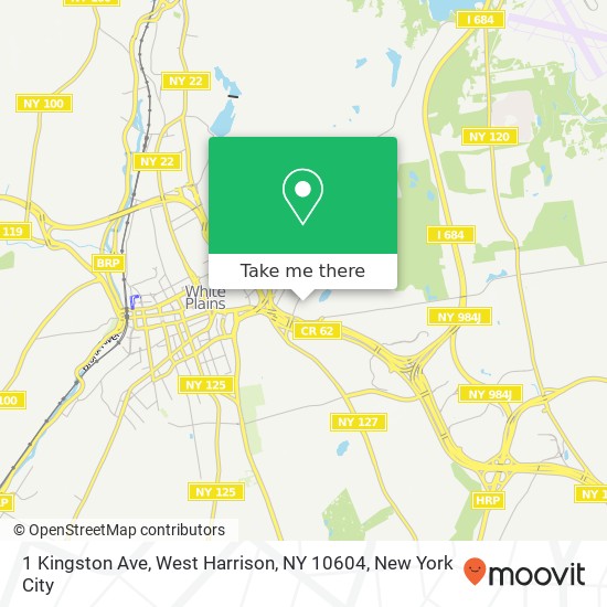 Mapa de 1 Kingston Ave, West Harrison, NY 10604