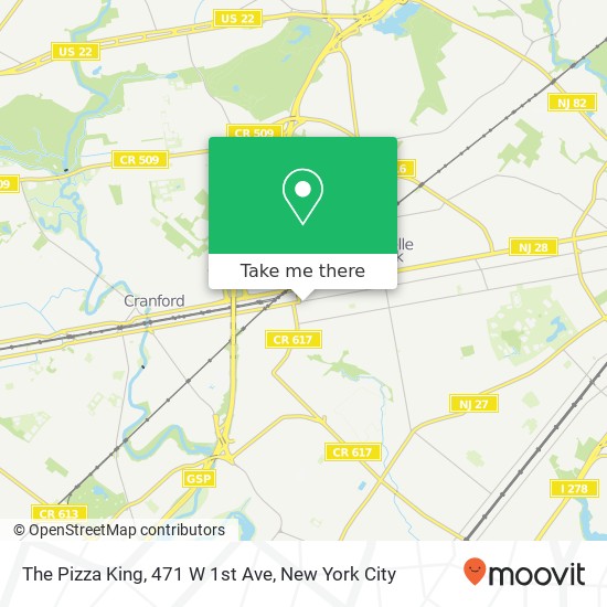 Mapa de The Pizza King, 471 W 1st Ave