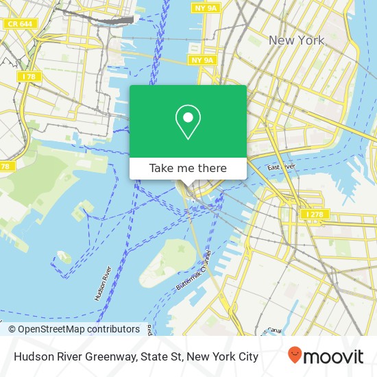 Hudson River Greenway, State St map