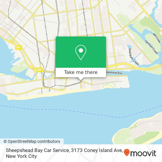 Mapa de Sheepshead Bay Car Service, 3173 Coney Island Ave