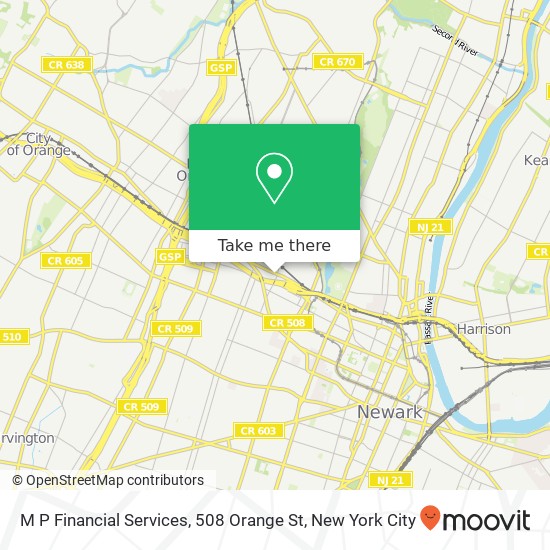 M P Financial Services, 508 Orange St map