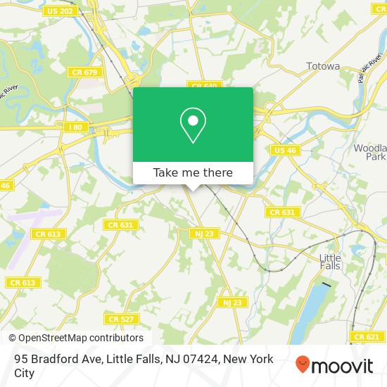 Mapa de 95 Bradford Ave, Little Falls, NJ 07424