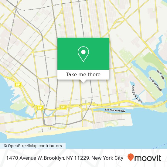 Mapa de 1470 Avenue W, Brooklyn, NY 11229