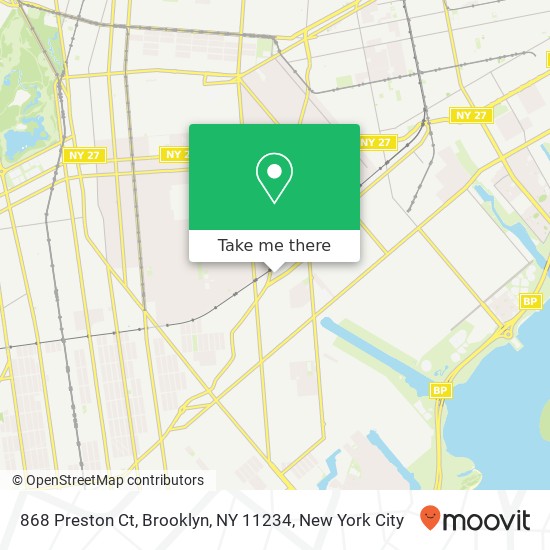 Mapa de 868 Preston Ct, Brooklyn, NY 11234