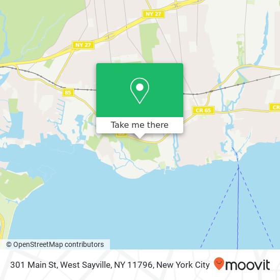 Mapa de 301 Main St, West Sayville, NY 11796