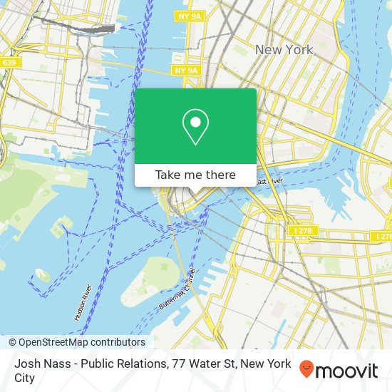 Mapa de Josh Nass - Public Relations, 77 Water St