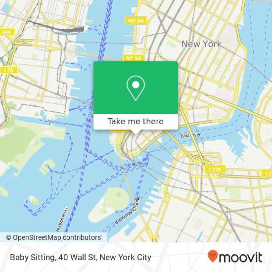Baby Sitting, 40 Wall St map