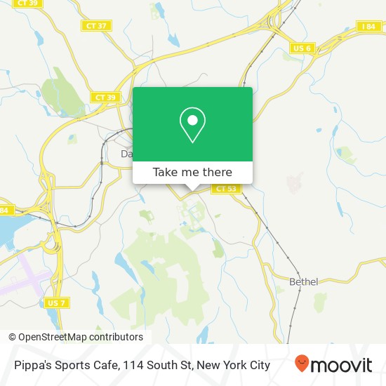 Mapa de Pippa's Sports Cafe, 114 South St