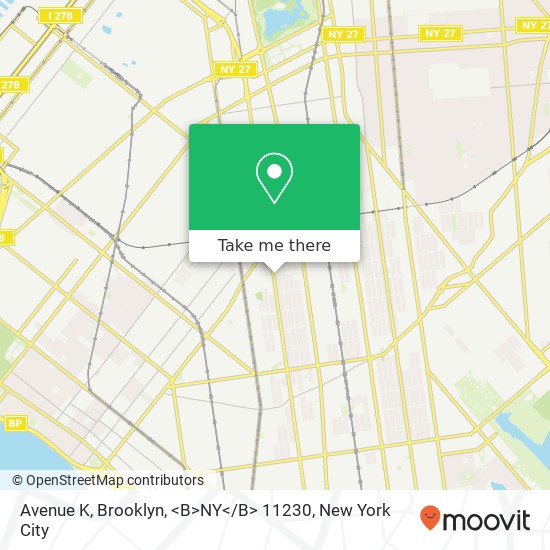 Avenue K, Brooklyn, <B>NY< / B> 11230 map
