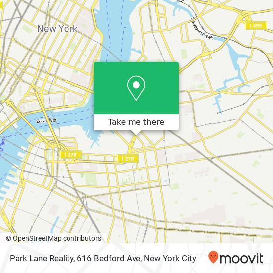 Mapa de Park Lane Reality, 616 Bedford Ave