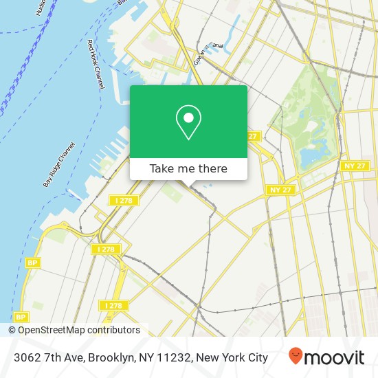 Mapa de 3062 7th Ave, Brooklyn, NY 11232